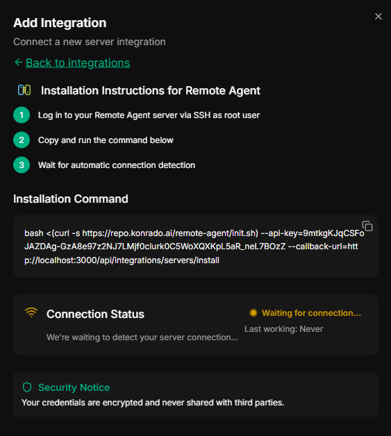 Remote Agent installation instructions